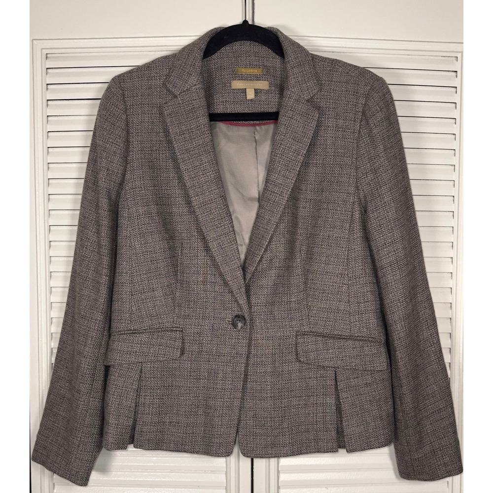 Talbots‎ Women's Italian Wool Blend One Button Career Wear Office Blazer Size 10